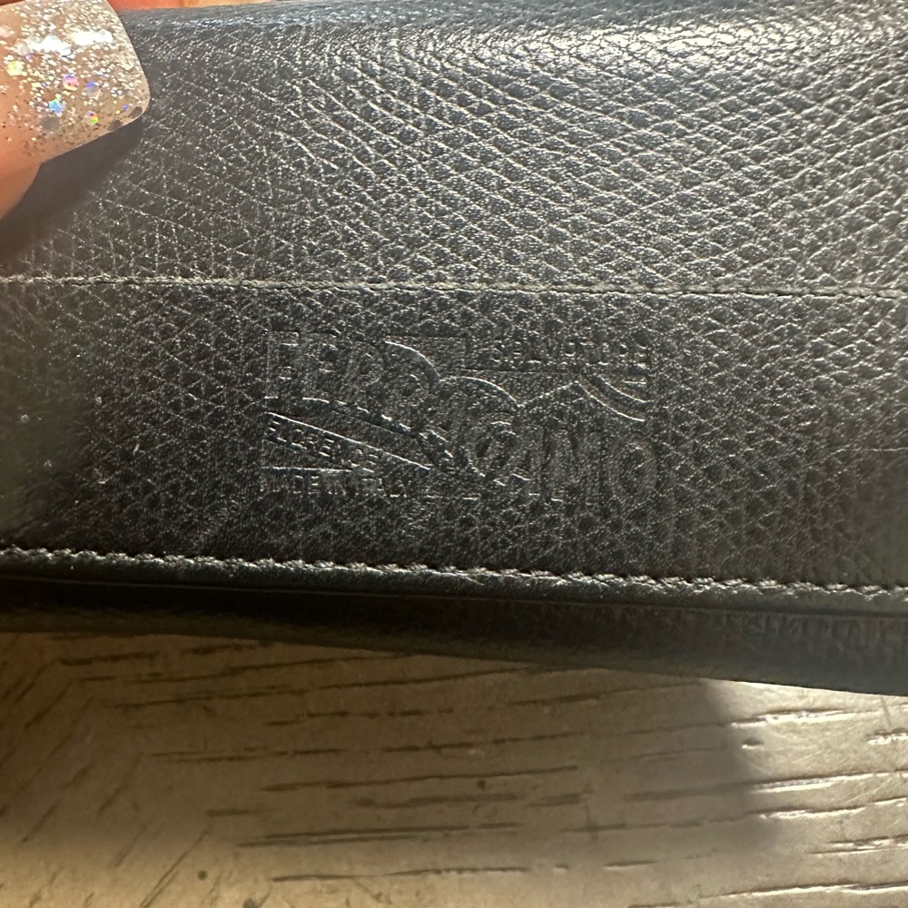 Salvatore Ferragamo Black Leather Wallet